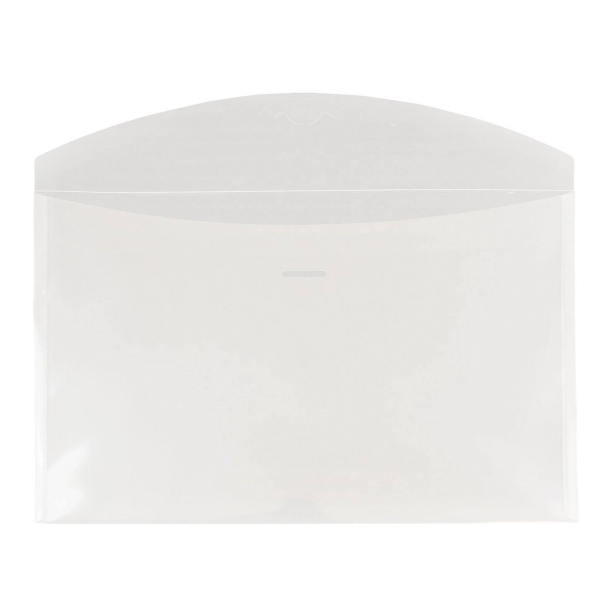 JAM Paper 6" x 9" Clear Plastic Tuck Flap Closure Envelopes, 12ct.